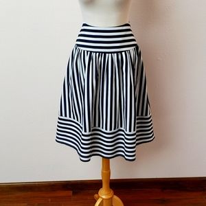 Women's skirt navy and white striped